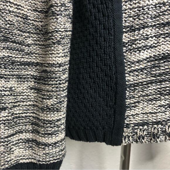 White + Warren black and cream full zip cardigan sweater jacket size Large - Picture 5 of 14